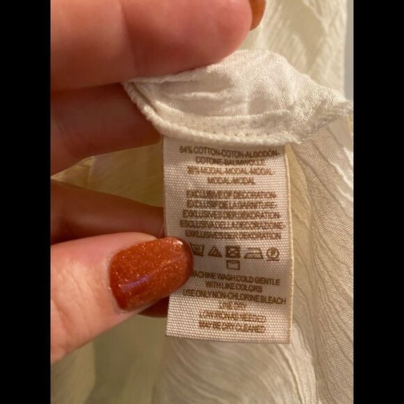 FREE PEOPLE Summer Stars Buttondown in Ivory L - Picture 8 of 10